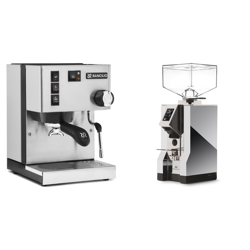 Rancilio Silvia E + Eureka Mignon Specialita, CR chrome Rancilio Silvia E + Eureka Mignon Specialita, CR chrome