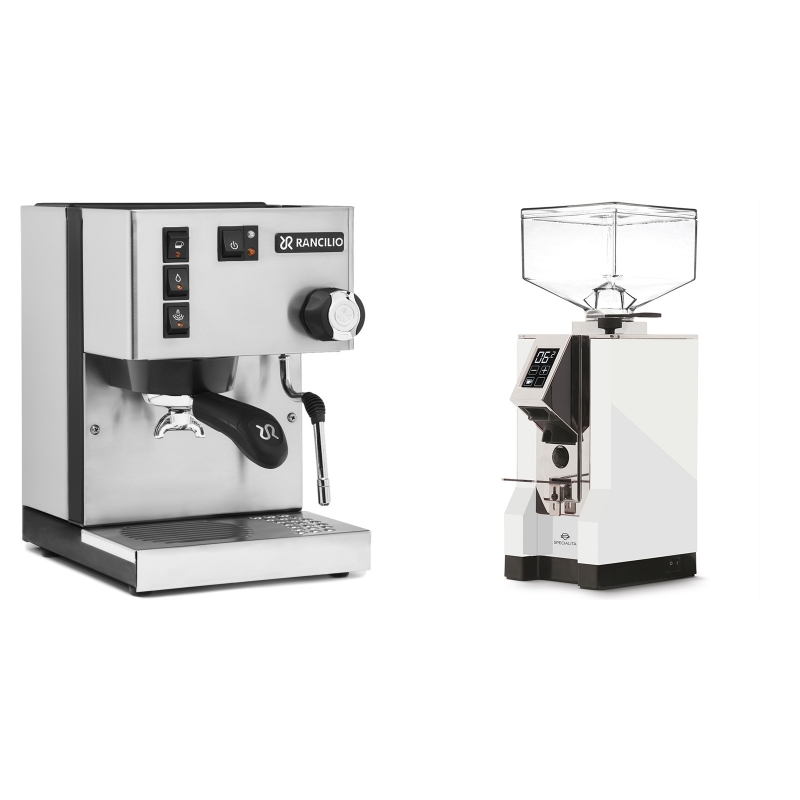 Rancilio Silvia E + Eureka Mignon Specialita, CR white Rancilio Silvia E + Eureka Mignon Specialita, CR white