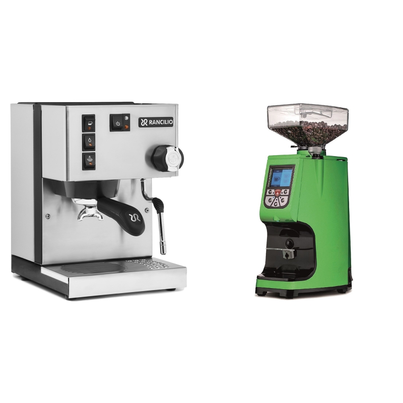 Rancilio Silvia E + Eureka Atom 60, kawasaki green Rancilio Silvia E + Eureka Atom 60, kawasaki green