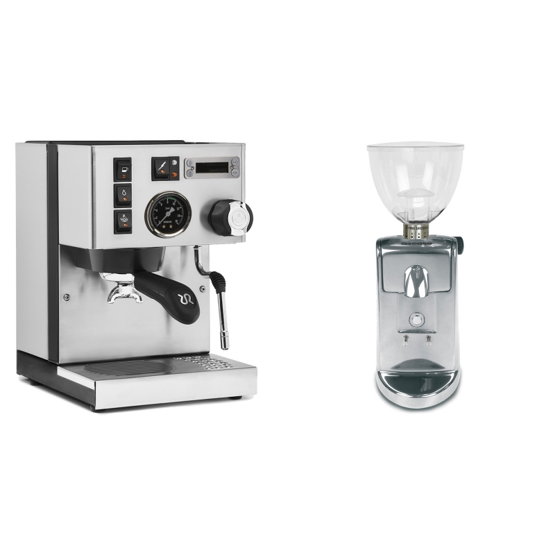 Rancilio Silvia PID Buna café edice + Ascaso i-mini i1, leštěný hliník Rancilio Silvia PID Buna café edice + Ascaso i-mini i1, leštěný hliník