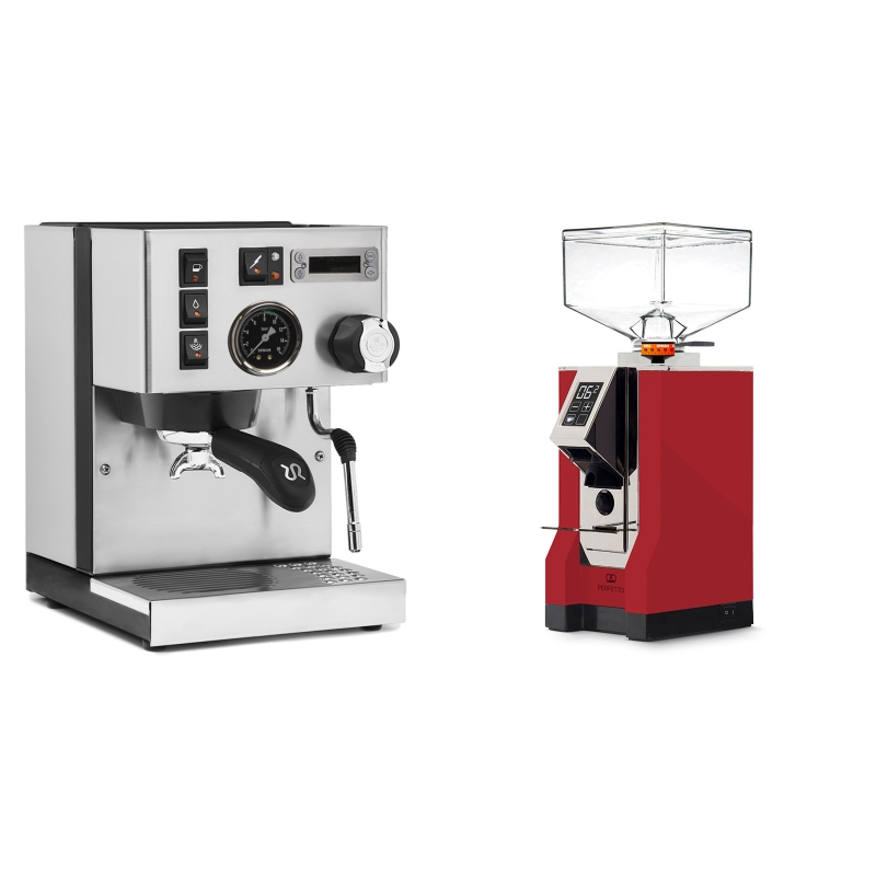 Rancilio Silvia PID Buna café edice + Eureka Mignon Perfetto, CR ferrari red Rancilio Silvia PID Buna café edice + Eureka Mignon Perfetto, CR ferrari red
