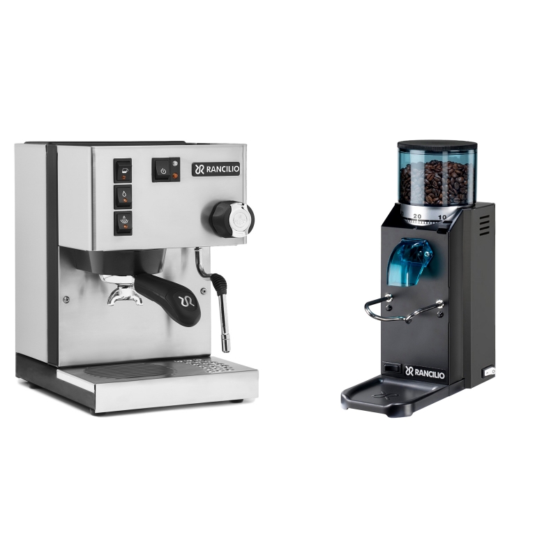Rancilio Silvia E + Rancilio Rocky Doserless, černá Rancilio Silvia E + Rancilio Rocky Doserless, černá