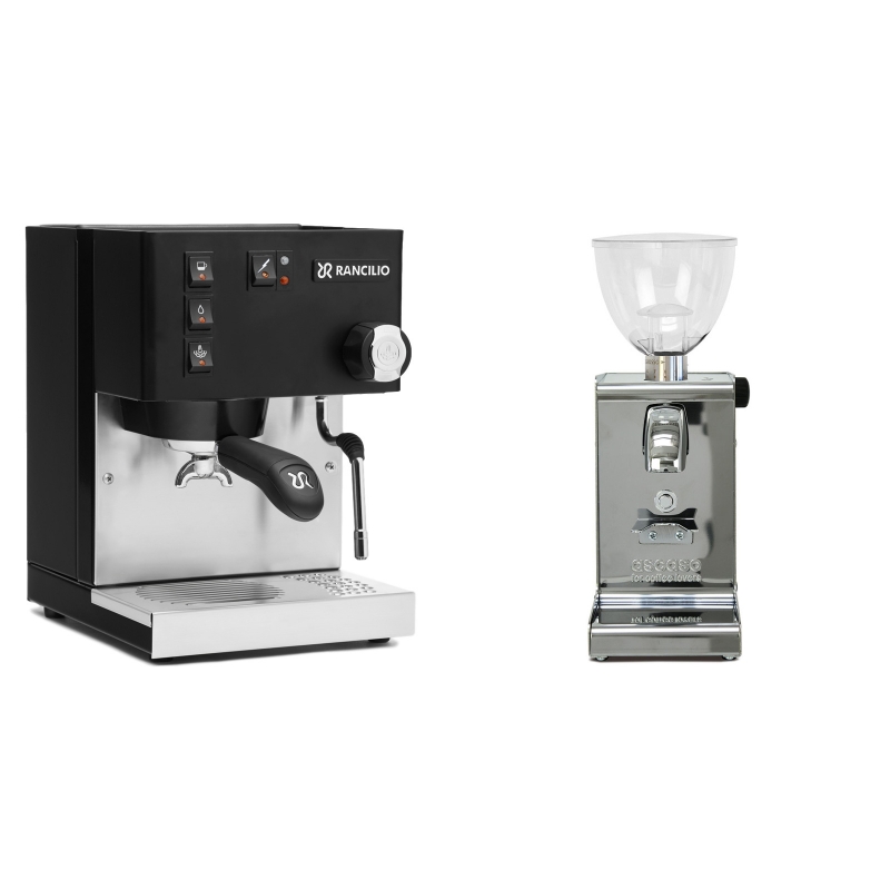 Rancilio Silvia BC, černá + Ascaso i-steel, lesk Rancilio Silvia BC, černá + Ascaso i-steel, lesk