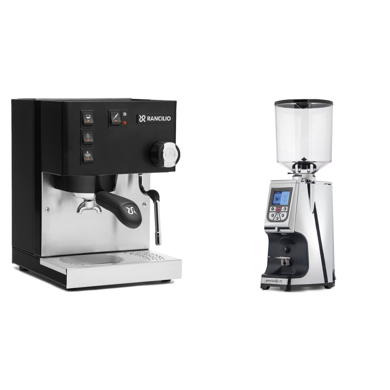 Rancilio Silvia BC, černá + Eureka Atom Specialty 75, chrome Rancilio Silvia BC, černá + Eureka Atom Specialty 75, chrome