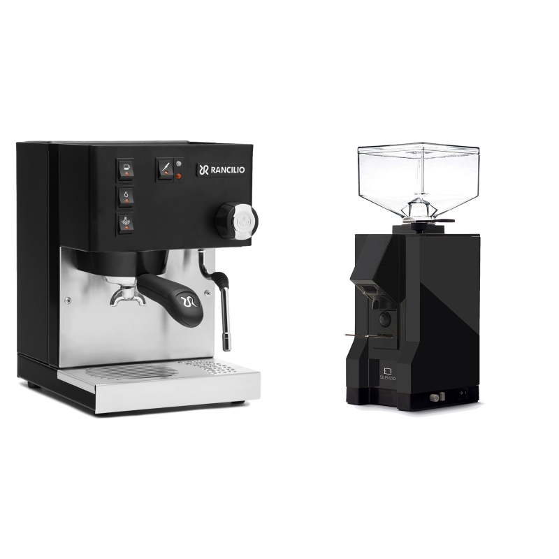 Rancilio Silvia BC, černá + Eureka Mignon Silenzio, BL black Rancilio Silvia BC, černá + Eureka Mignon Silenzio, BL black