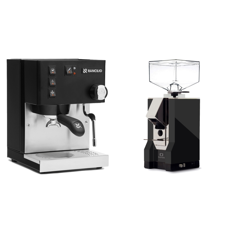 Rancilio Silvia BC, černá + Eureka Mignon Silenzio, CR black Rancilio Silvia BC, černá + Eureka Mignon Silenzio, CR black