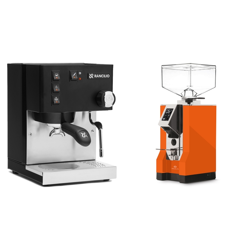 Rancilio Silvia BC, černá + Eureka Mignon Specialita, CR orange Rancilio Silvia BC, černá + Eureka Mignon Specialita, CR orange