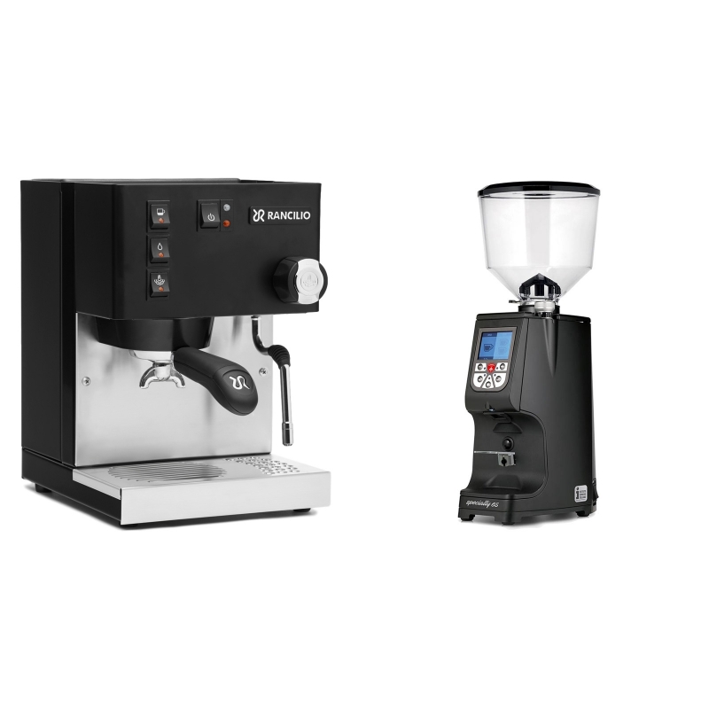 Rancilio Silvia E, černá + Eureka Atom Specialty 65, black Rancilio Silvia E, černá + Eureka Atom Specialty 65, black