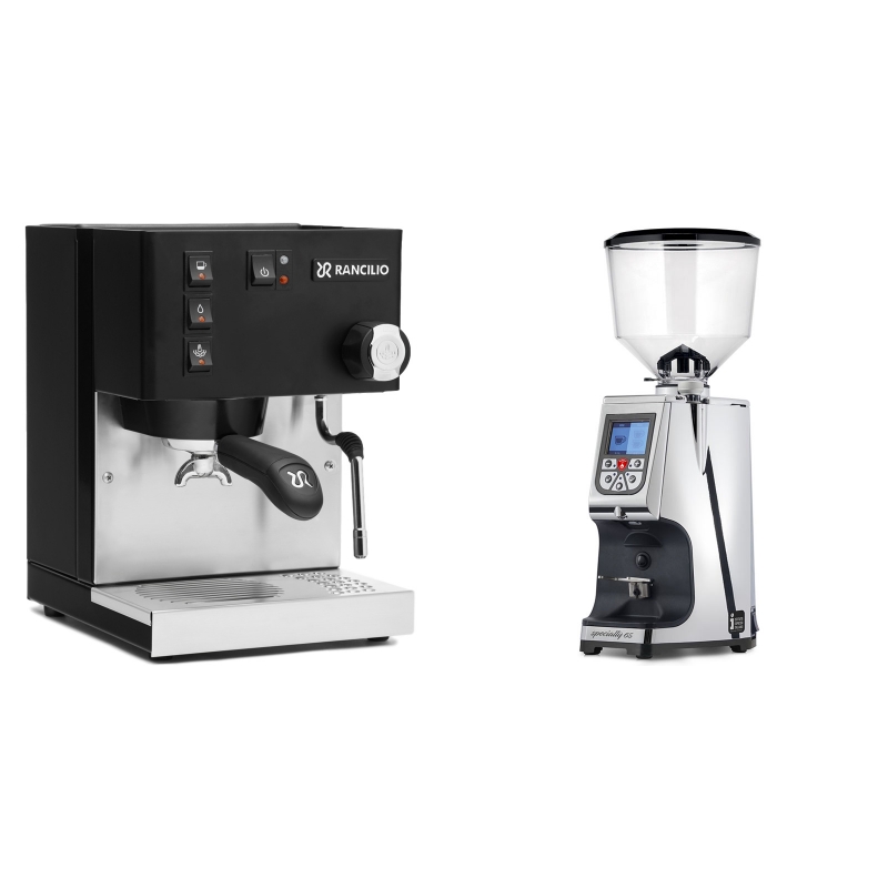 Rancilio Silvia E, černá + Eureka Atom Specialty 65, chrome Rancilio Silvia E, černá + Eureka Atom Specialty 65, chrome