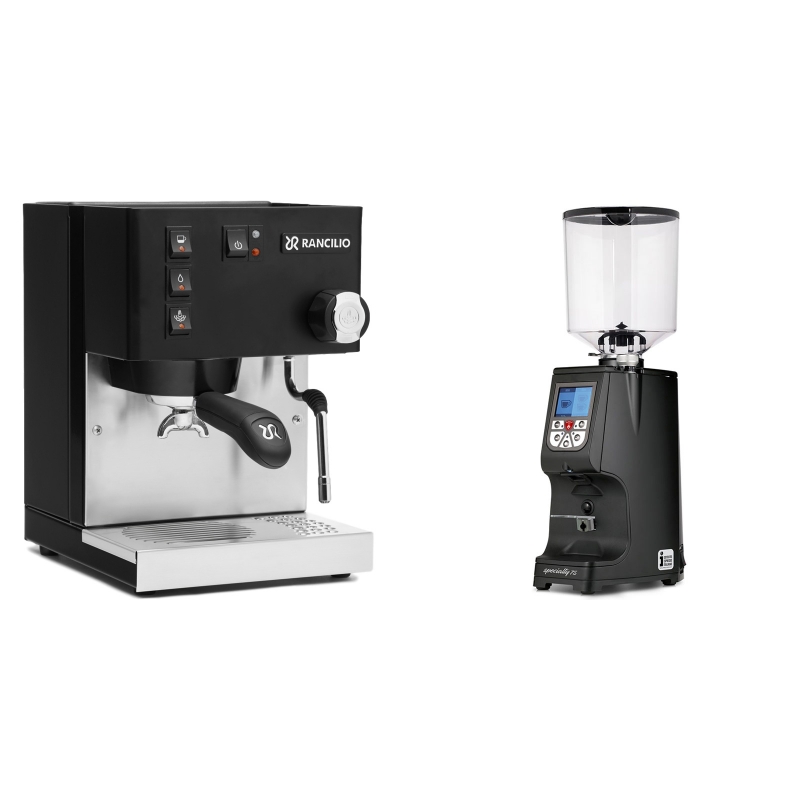 Rancilio Silvia E, černá + Eureka Atom Specialty 75, black Rancilio Silvia E, černá + Eureka Atom Specialty 75, black