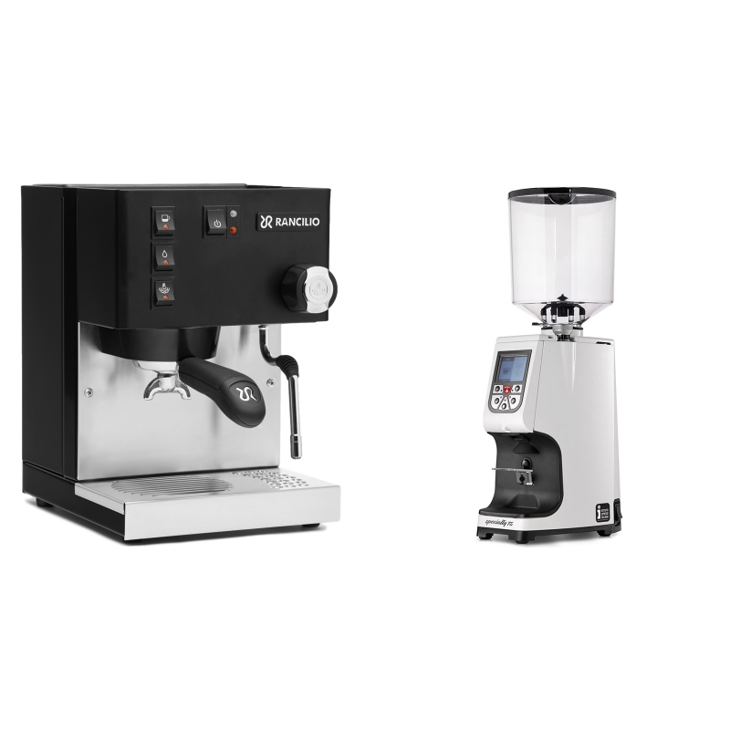 Rancilio Silvia E, černá + Eureka Atom Specialty 75, white Rancilio Silvia E, černá + Eureka Atom Specialty 75, white