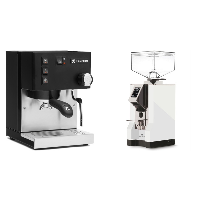 Rancilio Silvia E, černá + Eureka Mignon Specialita, CR white Rancilio Silvia E, černá + Eureka Mignon Specialita, CR white