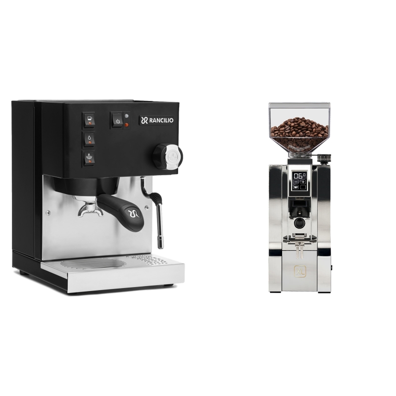 Rancilio Silvia E, černá + Eureka Mignon XL, CR chrome Rancilio Silvia E, černá + Eureka Mignon XL, CR chrome