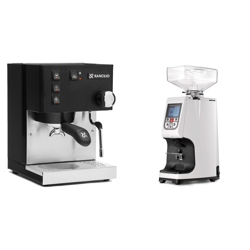 Rancilio Silvia E, černá + Eureka Atom 60, white Rancilio Silvia E, černá + Eureka Atom 60, white