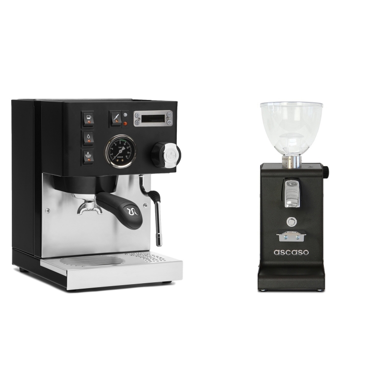 Rancilio Silvia PID Buna café edice, černá + Ascaso i-steel, černá Rancilio Silvia PID Buna café edice, černá + Ascaso i-steel, černá
