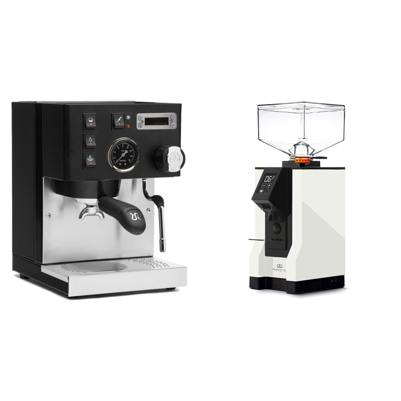 Rancilio Silvia PID Buna café edice, černá + Eureka Mignon Perfetto, BL white Rancilio Silvia PID Buna café edice, černá + Eureka Mignon Perfetto, BL white