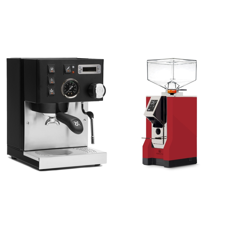 Rancilio Silvia PID Buna café edice, černá + Eureka Mignon Perfetto, CR ferrari red Rancilio Silvia PID Buna café edice, černá + Eureka Mignon Perfetto, CR ferrari red