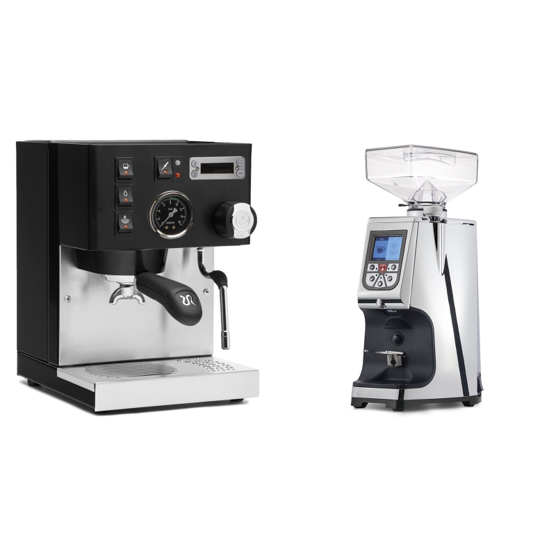 Rancilio Silvia PID Buna café edice, černá + Eureka Atom 60, chrome Rancilio Silvia PID Buna café edice, černá + Eureka Atom 60, chrome