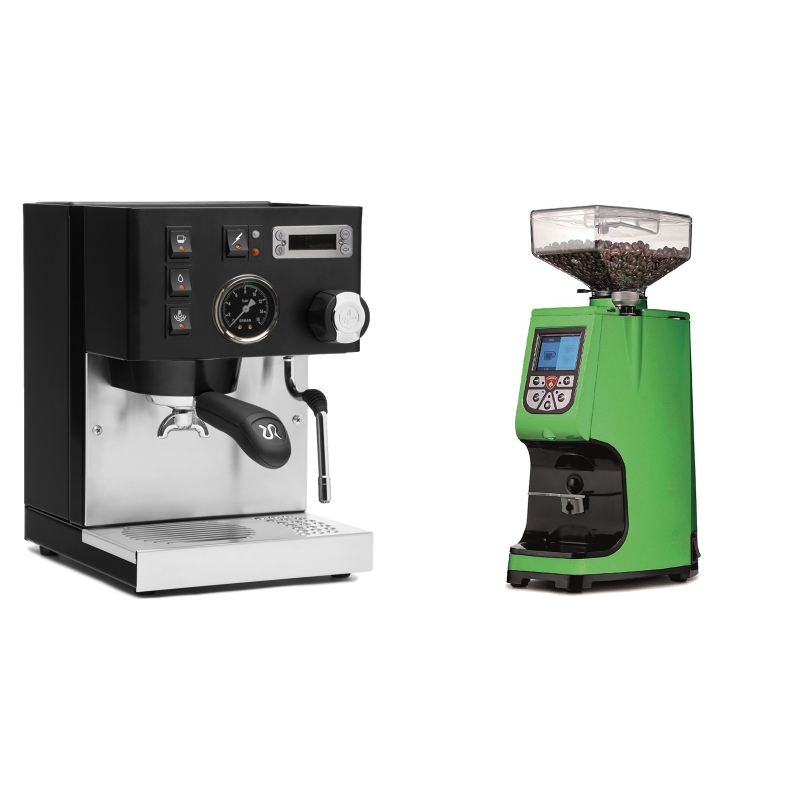 Rancilio Silvia PID Buna café edice, černá + Eureka Atom 60, kawasaki green Rancilio Silvia PID Buna café edice, černá + Eureka Atom 60, kawasaki green