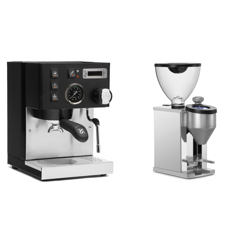 Rancilio Silvia PID Buna café edice, černá + Rocket Espresso FAUSTINO, chrome Rancilio Silvia PID Buna café edice, černá + Rocket Espresso FAUSTINO, chrome