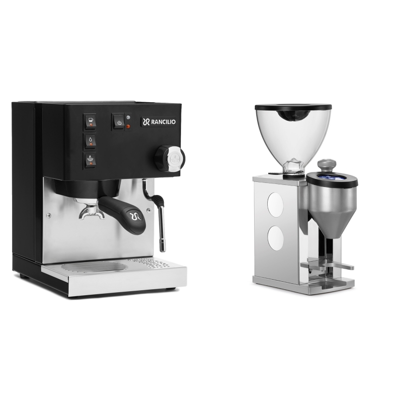 Rancilio Silvia E, černá + Rocket Espresso FAUSTINO, white Rancilio Silvia E, černá + Rocket Espresso FAUSTINO, white