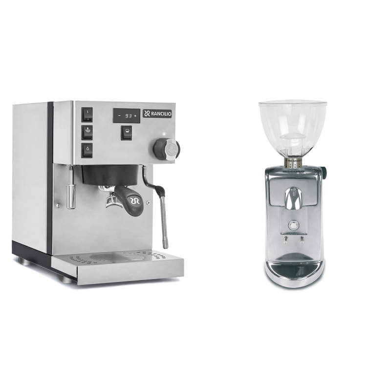 Rancilio Silvia PRO + Ascaso i-mini i1, leštěný hliník Rancilio Silvia PRO + Ascaso i-mini i1, leštěný hliník