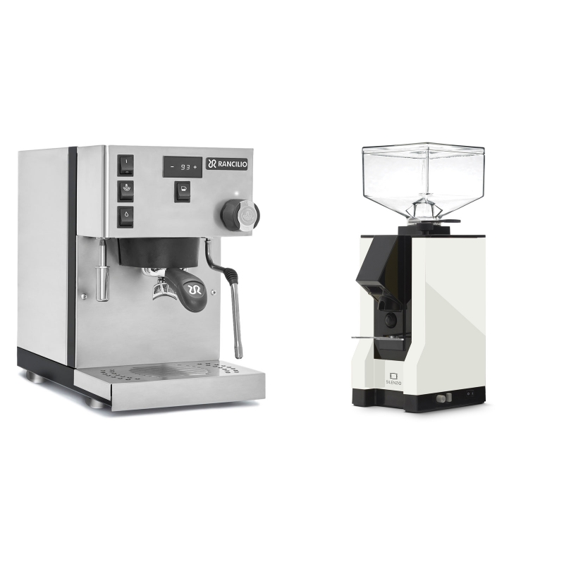 Rancilio Silvia PRO + Eureka Mignon Silenzio, BL white Rancilio Silvia PRO + Eureka Mignon Silenzio, BL white