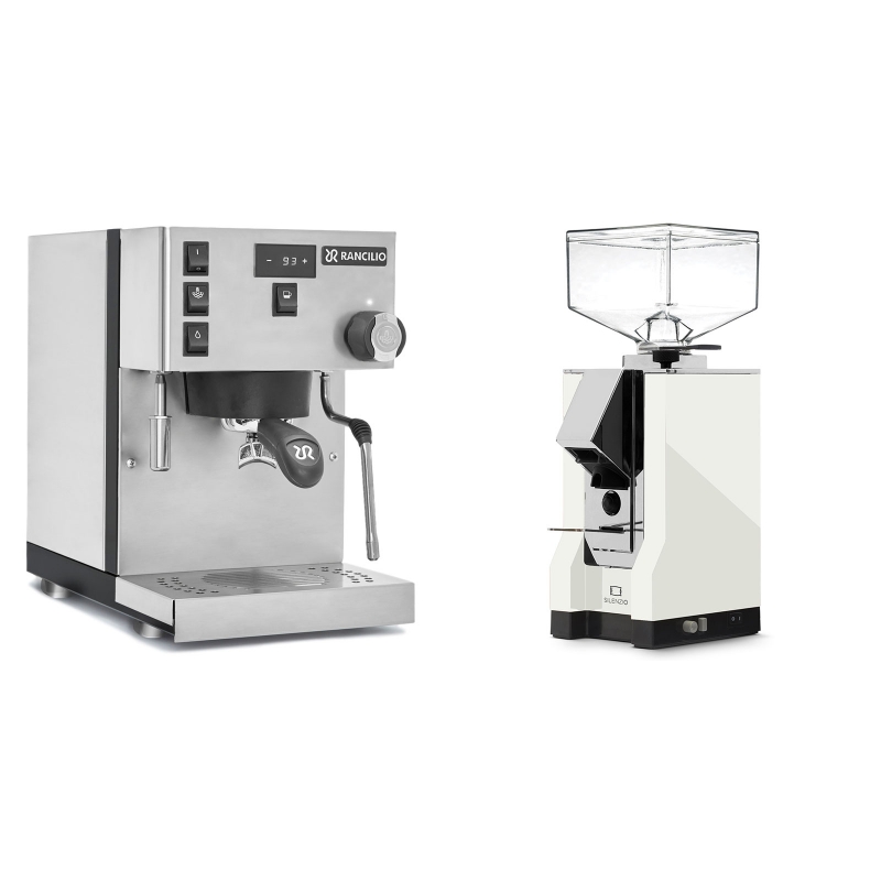 Rancilio Silvia PRO + Eureka Mignon Silenzio, CR white Rancilio Silvia PRO + Eureka Mignon Silenzio, CR white