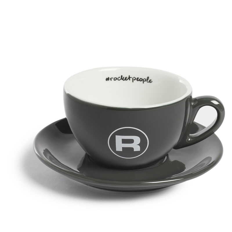 Rocket Espresso šálek s podšálkem #rocketpeople 210 ml, tmavě šedý Rocket Espresso šálek s podšálkem #rocketpeople 210 ml, tmavě šedý